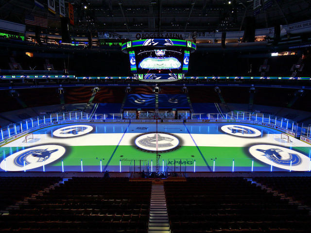 VANCOUVER, BC - JANUARY 27: A general view of Rogers Arena before the NHL game between the Ottawa Senators and the Vancouver Canucks on January 27, 2021 in Vancouver, British Columbia, Canada. "n