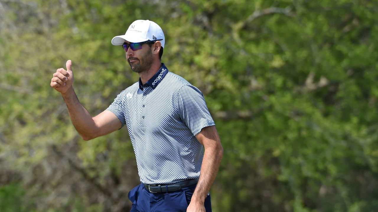 SAN ANTONIO, TEXAS - APRIL 02: Cameron Tringale reacts to his birdie putt on the second hole during the second round of Valero Texas Open at TPC San Antonio Oaks Course on April 02, 2021 in San Antonio, Texas.