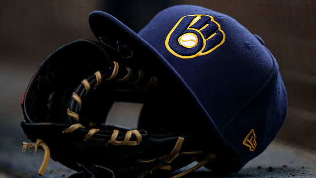 MILWAUKEE, WISCONSIN - JUNE 23: A detail view of a Milwaukee Brewers cap during the game against the Cincinnati Reds at Miller Park on June 23, 2019 in Milwaukee, Wisconsin.