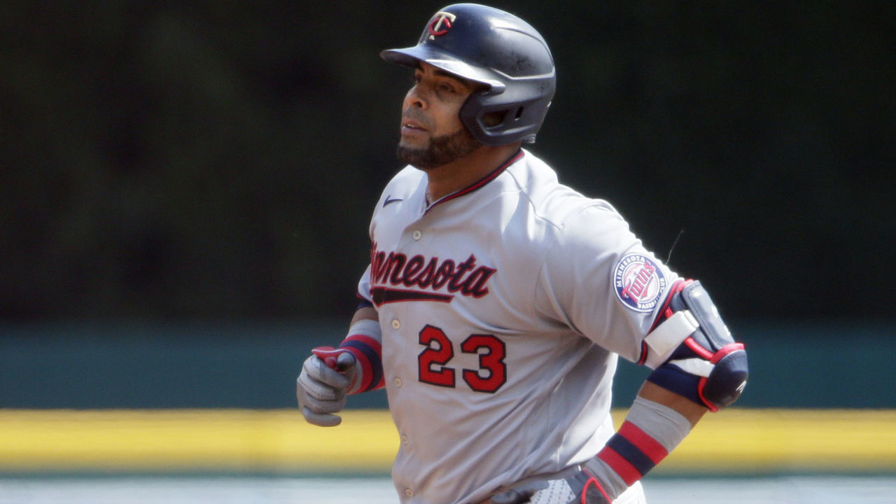 DETROIT, MI - APRIL 5: Nelson Cruz #23 of the Minnesota Twins runs the bases after hitting a grand slam against the Detroit Tigers during the second inning at Comerica Park on April 5, 2021, in Detroit, Michigan.