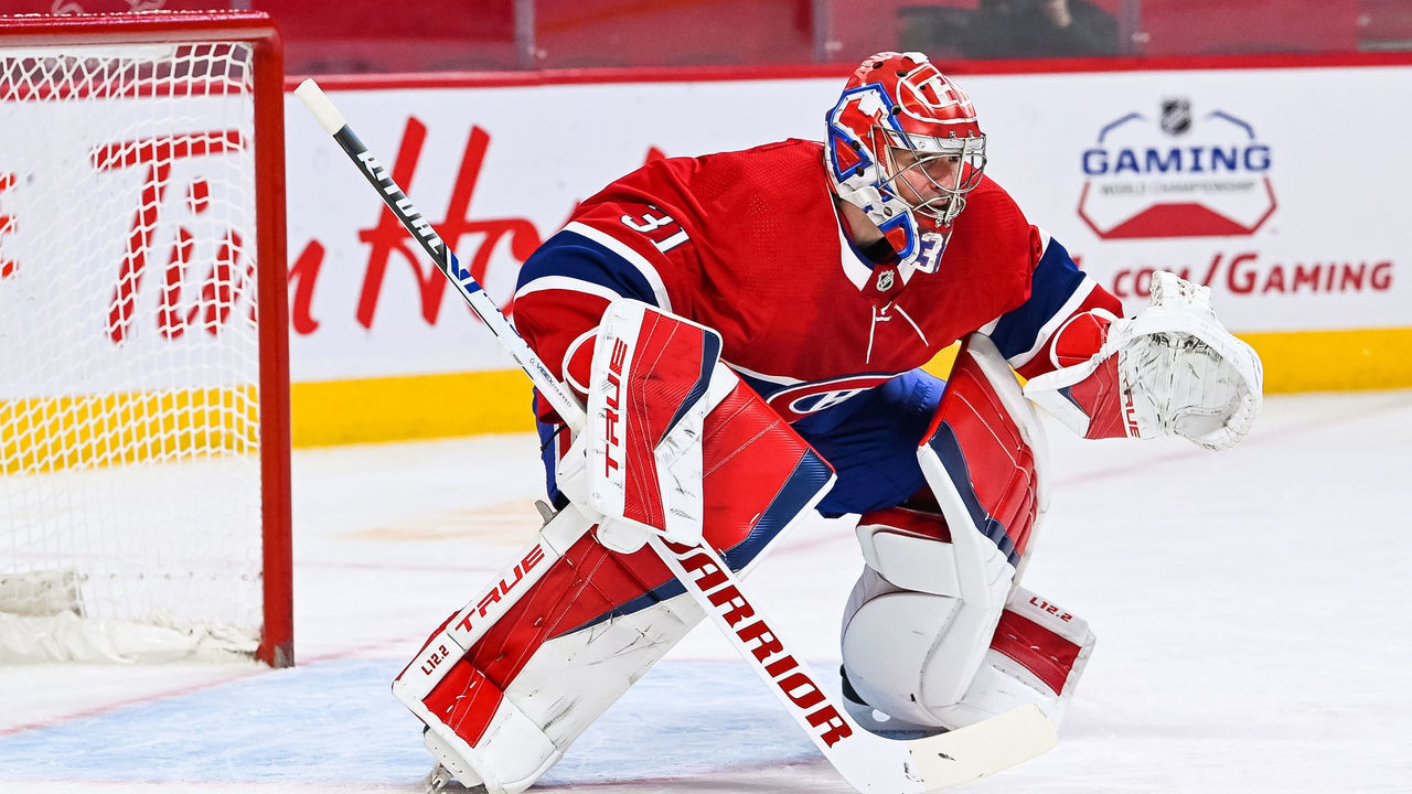 MONTREAL, QC - APRIL 05: Montreal Canadiens goalie Carey Price (31) tracks the play during the Edmonton Oilers versus the Montreal Canadiens game on April 5, 2021, at Bell Centre in Montreal, QC