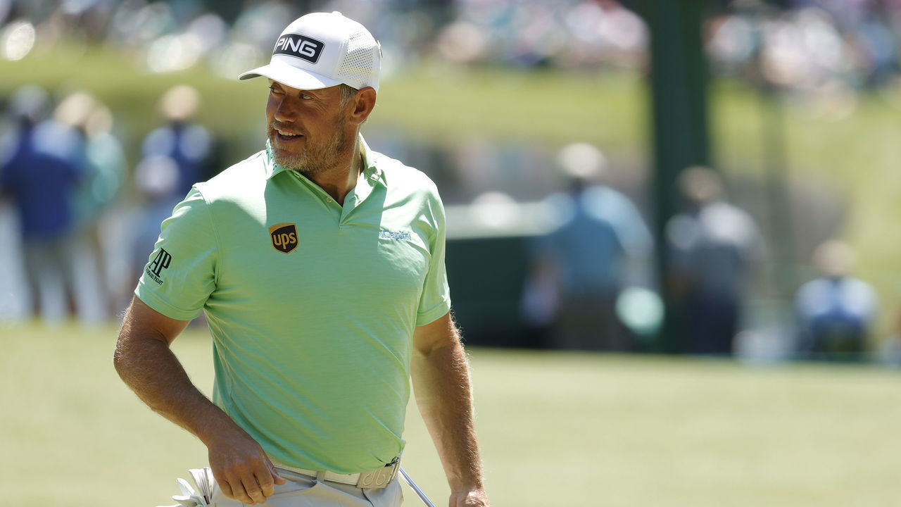 AUGUSTA, GEORGIA - APRIL 05: Lee Westwood of England looks on from the sixth green during a practice round prior to the Masters at Augusta National Golf Club on April 05, 2021 in Augusta, Georgia.