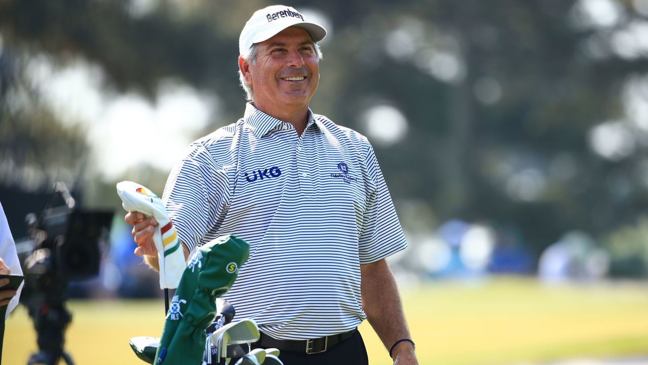 AUGUSTA, GEORGIA - APRIL 07: Fred Couples of the United States prepares to play from the third tee during a practice round prior to the Masters at Augusta National Golf Club on April 07, 2021 in Augusta, Georgia.