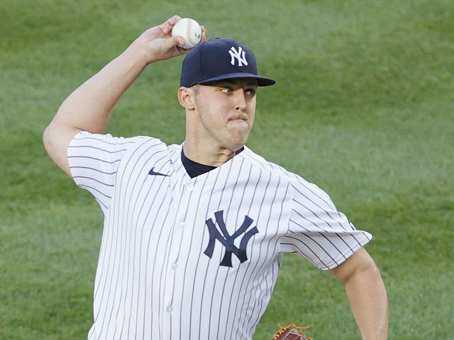 NEW YORK, NEW YORK - APRIL 07: Jameson Taillon #50 of the New York Yankees pitches during the first inning against the Baltimore Orioles at Yankee Stadium on April 07, 2021 in the Bronx borough of New York City.