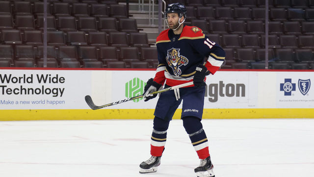 DETROIT, MICHIGAN - FEBRUARY 20: Brett Connolly #10 of the Florida Panthers skates against the Detroit Red Wings at Little Caesars Arena on February 20, 2021 in Detroit, Michigan.