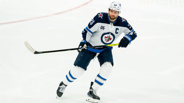 TORONTO, ON - MARCH 13: Blake Wheeler #26 of the Winnipeg Jets skates against the Toronto Maple Leafs during the second period at the Scotiabank Arena on March 13, 2021 in Toronto, Ontario, Canada.
