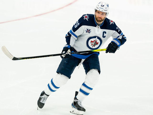 TORONTO, ON - MARCH 13: Blake Wheeler #26 of the Winnipeg Jets skates against the Toronto Maple Leafs during the second period at the Scotiabank Arena on March 13, 2021 in Toronto, Ontario, Canada.