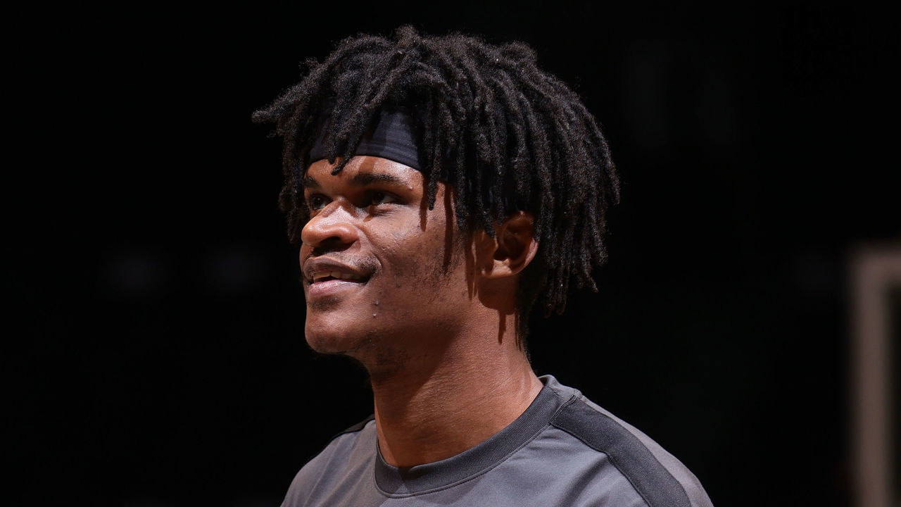 BROOKLYN, NY - MARCH 29: Alize Johnson #24 of the Brooklyn Nets smiles before the game against the Minnesota Timberwolves on March 29, 2021 at Barclays Center in Brooklyn, New York. Mandatory Copyright Notice: Copyright 2021 NBAE