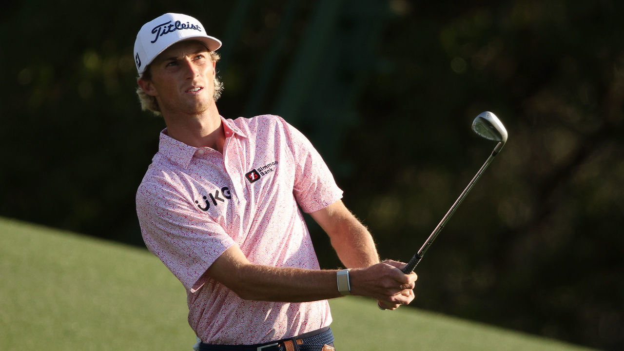 AUGUSTA, GEORGIA - APRIL 11: Will Zalatoris of the United States plays a shot on the 18th hole during the final round of the Masters at Augusta National Golf Club on April 11, 2021 in Augusta, Georgia.