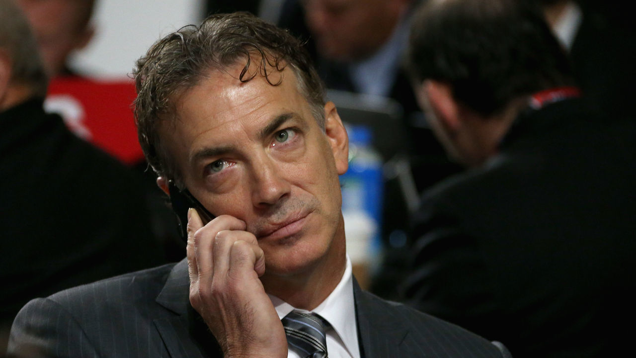 CHICAGO, IL - JUNE 24: General manager of the Colorado Avalanche Joe Sakic attends the 2017 NHL Draft at United Center on June 24, 2017 in Chicago, Illinois.