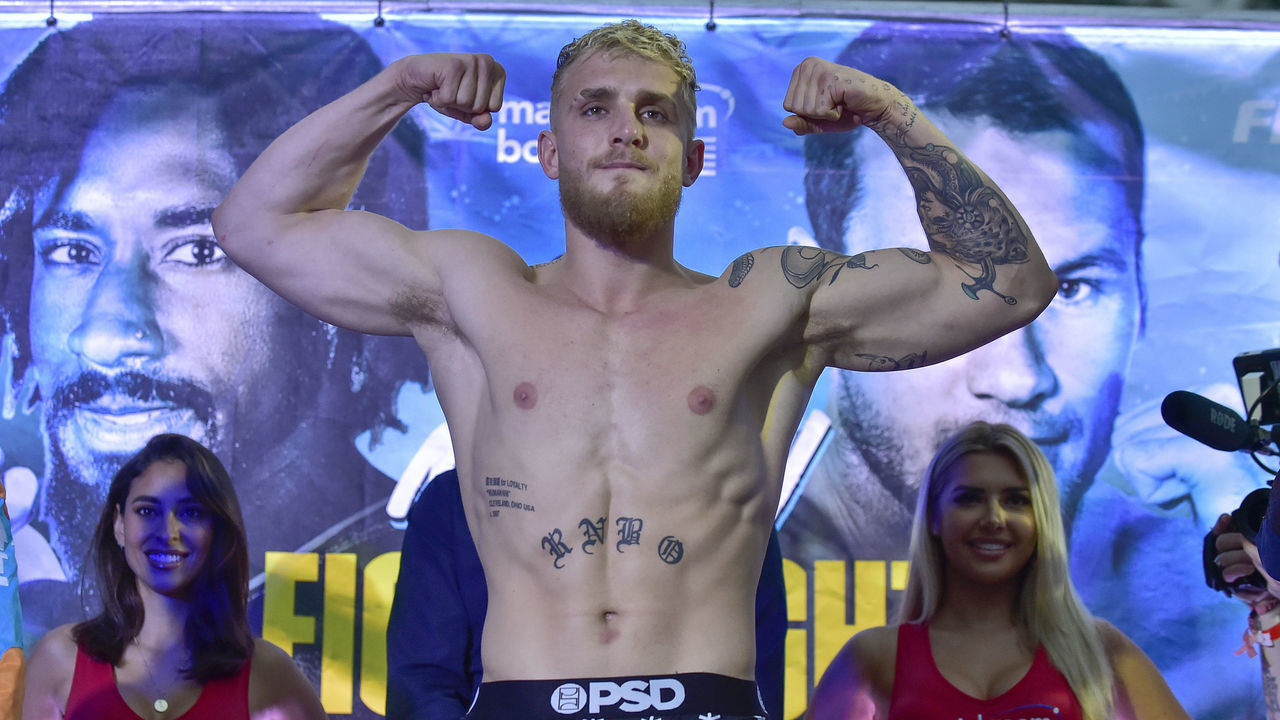 MIAMI, FLORIDA - JANUARY 29: Jake Paul during the weigh-in for Miami Fight Night on January 29, 2020 in Miami, Florida. Paul will fight AnEsonGib in a match at Meridian at Island Gardens in Miami on January 30.