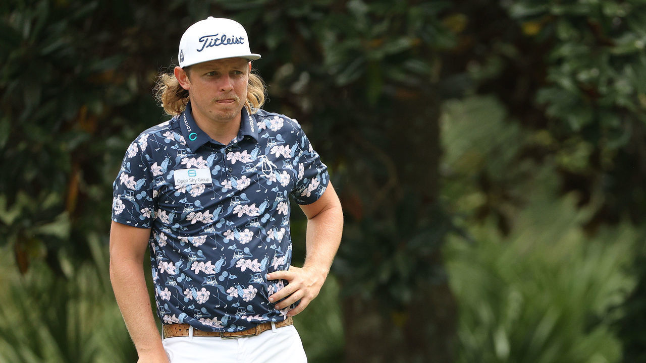 HILTON HEAD ISLAND, SOUTH CAROLINA - APRIL 15: Cameron Smith of Australia looks over his putt on the 12th green during the first round of the RBC Heritage on April 15, 2021 at Harbour Town Golf Links in Hilton Head Island, South Carolina.