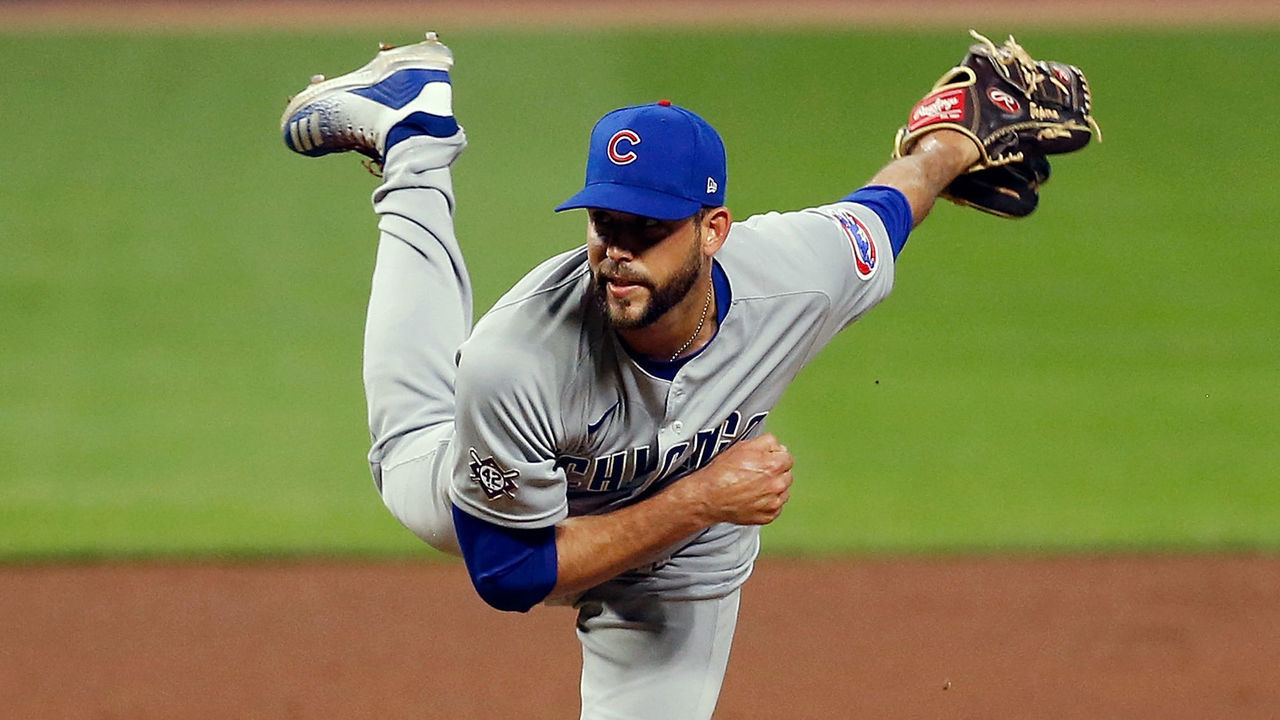 CINCINNATI, OH - AUGUST 29: Ryan Tepera #42 of the Chicago Cubs throws a pitch during the game against the Cincinnati Reds at Great American Ball Park on August 29, 2020 in Cincinnati, Ohio. All players are wearing #42 in honor of Jackie Robinson Day. The day honoring Jackie Robinson, traditionally held on April 15, was rescheduled due to the COVID-19 pandemic.