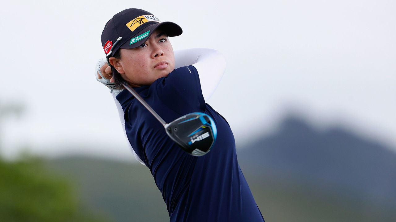 KAPOLEI, HAWAII - APRIL 15: Yuka Saso of the Philippines plays a tee shot on the 13th hole during the second round of the LPGA LOTTE Championship at Kapolei Golf Club on April 15, 2021 in Kapolei, Hawaii.