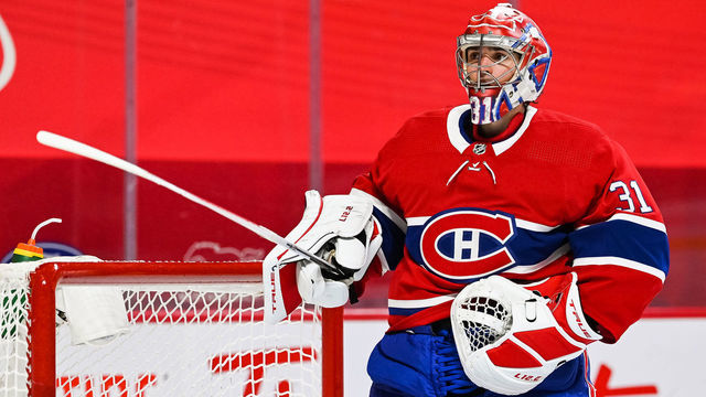 MONTREAL, QC - APRIL 05: Look on Montreal Canadiens goalie Carey Price (31) during the Edmonton Oilers versus the Montreal Canadiens game on April 5, 2021, at Bell Centre in Montreal, QC