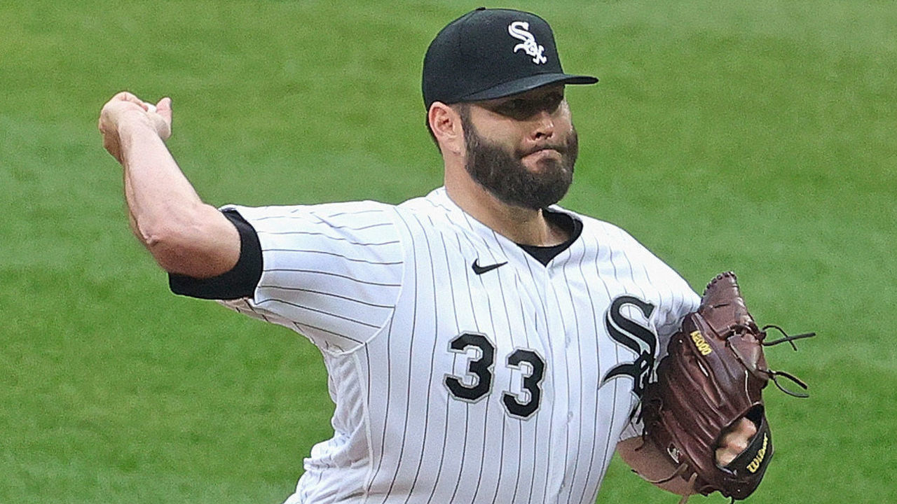 CHICAGO, ILLINOIS - APRIL 08: Starting pitcher Lance Lynn #33 of the Chicago White Sox delivers the ball against the Kansas City Royals during the Opening Day home game at Guaranteed Rate Field on April 08, 2021 in Chicago, Illinois. The White Sox defeated the Royals 6-0.