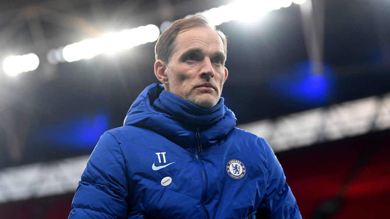 LONDON, ENGLAND - APRIL 17: Thomas Tuchel, Manager of Chelsea looks on following the Semi Final of the Emirates FA Cup match between Manchester City and Chelsea FC at Wembley Stadium on April 17, 2021 in London, England. Sporting stadiums around the UK remain under strict restrictions due to the Coronavirus Pandemic as Government social distancing laws prohibit fans inside venues resulting in games being played behind closed doors.