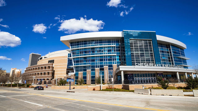 OKLAHOMA CITY, OK- MARCH 13: An exterior shot of Chesapeake Energy Arena before the Brooklyn Nets game against the Oklahoma City Thunder on March 13, 2019 in Oklahoma City, Oklahoma. Mandatory Copyright Notice: Copyright 2019 NBAE
