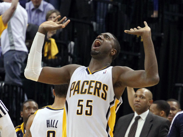 PHOTO: Gilbert Arenas disses Roy Hibbert from the NBA afterlife
