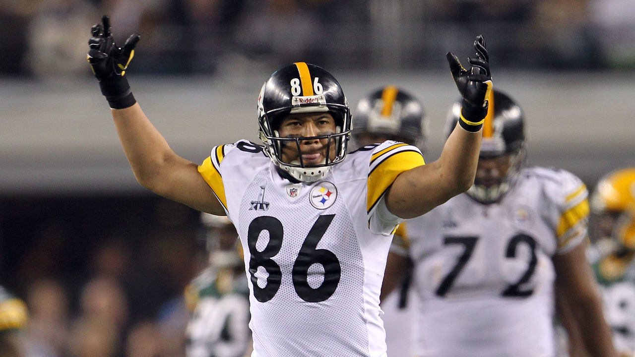 ARLINGTON, TX - FEBRUARY 06: Hines Ward #86 of the Pittsburgh Steelers reacts after a play in the second half against the Green Bay Packers during Super Bowl XLV at Cowboys Stadium on February 6, 2011 in Arlington, Texas.