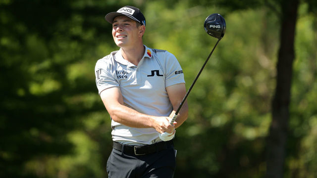 NEW ORLEANS, LOUISIANA - APRIL 22: Viktor Hovland of Norway plays his shot from the seventh tee during the first round of the Zurich Classic of New Orleans at TPC Louisiana on April 22, 2021 in New Orleans, Louisiana.