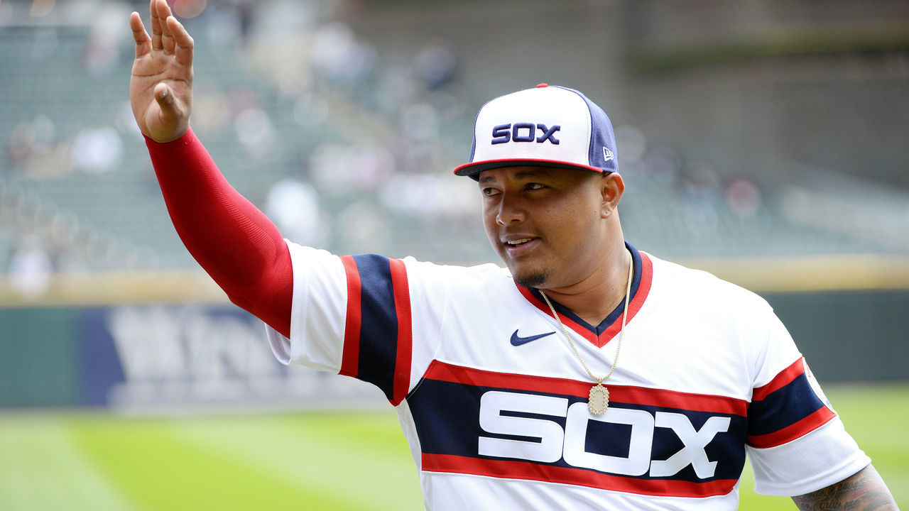 CHICAGO - APRIL 11: Yermin Mercedes #73 of the Chicago White Sox looks on prior to the game against the Kansas City Royals on April 11, 2021 at Guaranteed Rate Field in Chicago, Illinois.