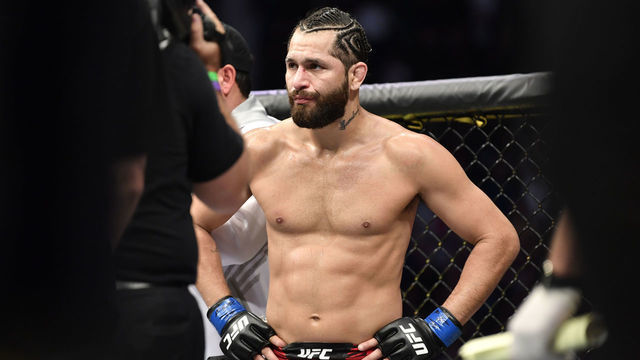 JACKSONVILLE, FLORIDA - APRIL 24: Jorge Masvidal reacts after getting knocked out by Kamaru Usman of Nigeria in their UFC welterweight championship bout during the UFC 261 event at VyStar Veterans Memorial Arena on April 24, 2021 in Jacksonville, Florida.