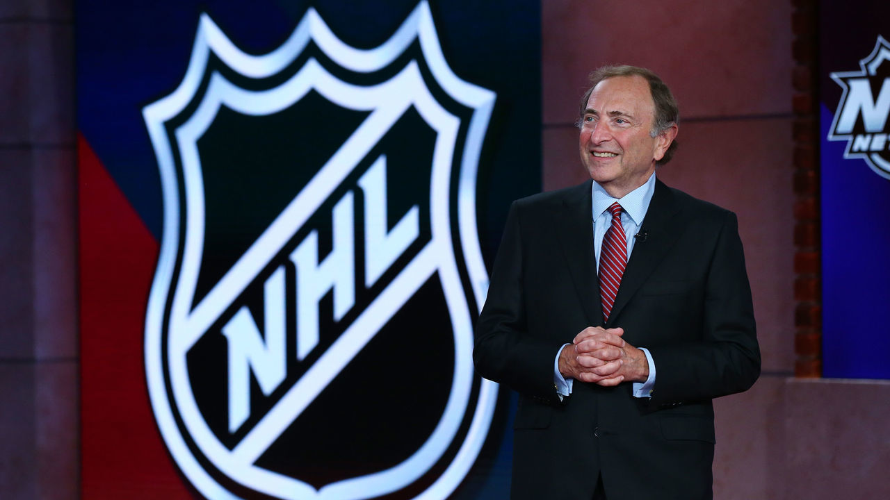 SECAUCUS, NEW JERSEY - AUGUST 10: Commissioner of the National Hockey League Gary Bettman is interviewed during Phase 2 of the 2020 NHL Draft Lottery on August 10, 2020 at the NHL Network's studio in Secaucus, New Jersey.