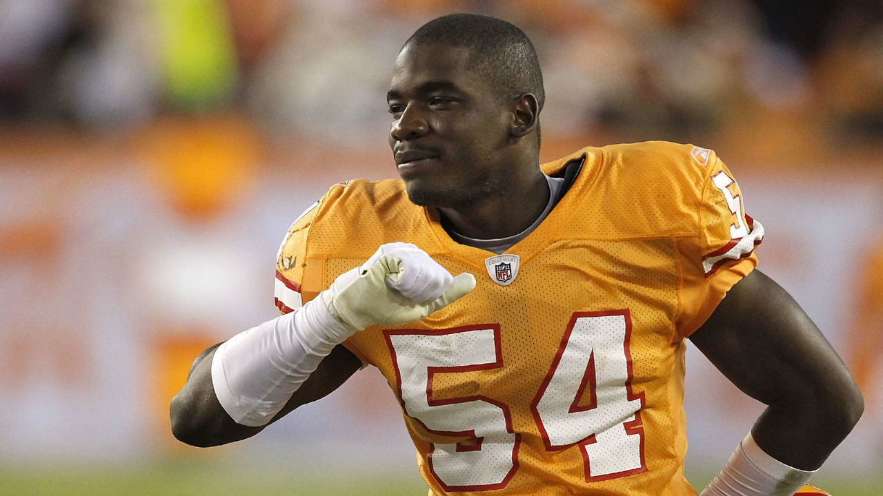 05 DEC 2010: Geno Hayes of the Buccaneers during the game between the Atlanta Falcons and the Tampa Bay Buccaneers at Raymond James Stadium in Tampa, FL.