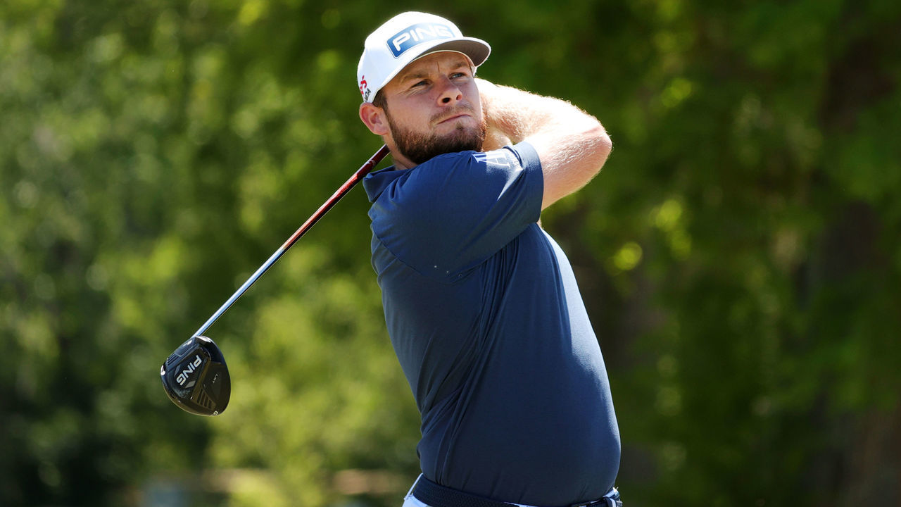 NEW ORLEANS, LOUISIANA - APRIL 25: Tyrrell Hatton of England plays his shot from the 15th tee during the final round of the Zurich Classic of New Orleans at TPC Louisiana on April 25, 2021 in New Orleans, Louisiana.
