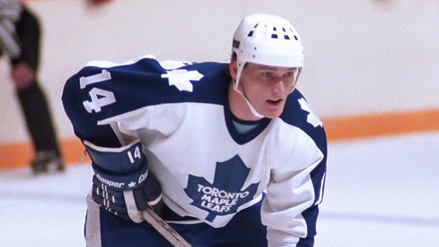 TORONTO, ON - NOVEMBER 10: Miroslav Frycer #14 of the Toronto Maple Leafs skates against the Detroit Red Wings during NHL game action on December 8, 1982 at Maple Leaf Gardens in Toronto, Ontario, Canada.