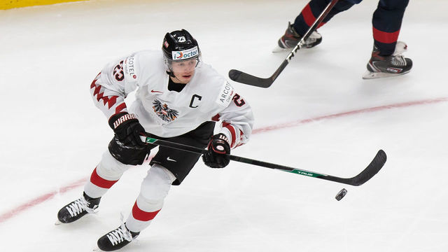 EDMONTON, AB - DECEMBER 26: Marco Rossi #23 of Austria skates against the United States during the 2021 IIHF World Junior Championship at Rogers Place on December 26, 2020 in Edmonton, Canada.