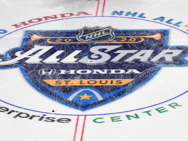 ST. LOUIS, MO. - JANUARY 25: The All-Star Game logo as seen before the NHL All-Star Game, at Enterprise Center, St. Louis, Mo., on January 25, 2020. Photo by Keith Gillett/Icon Sportswire via Getty Images)