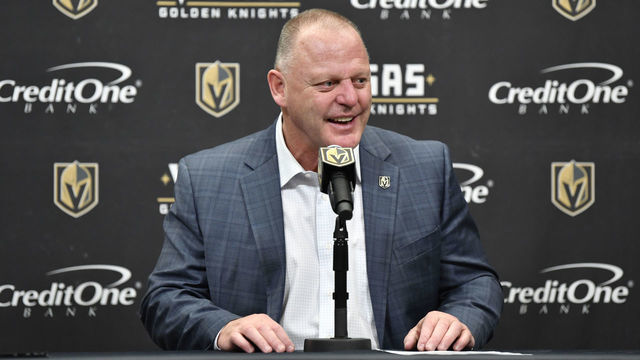 LAS VEGAS, NEVADA - JANUARY 02: Vegas Golden Knights head coach Gerard Gallant speaks to media after defeating the Philadelphia Flyers at T-Mobile Arena on January 02, 2020 in Las Vegas, Nevada.