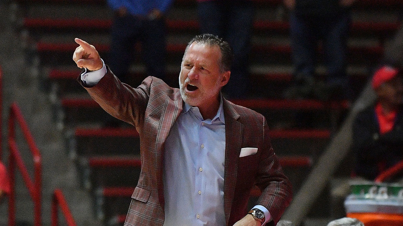 ALBUQUERQUE, NEW MEXICO - NOVEMBER 09: Head coach Mark Gottfried of the Cal State Northridge Matadors gestures during his team's game against the New Mexico Lobos at Dreamstyle Arena - The Pit on November 09, 2019 in Albuquerque, New Mexico.