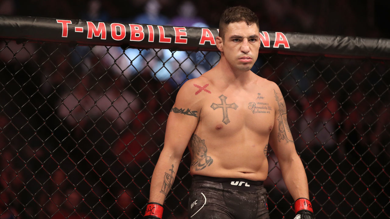 LAS VEGAS, NV - JULY 06: Diego Sanchez enters the octagon against Michael Chiesa in their welterweight fight during the UFC 239 event at T-Mobile Arena on July 6, 2019 in Las Vegas, Nevada.