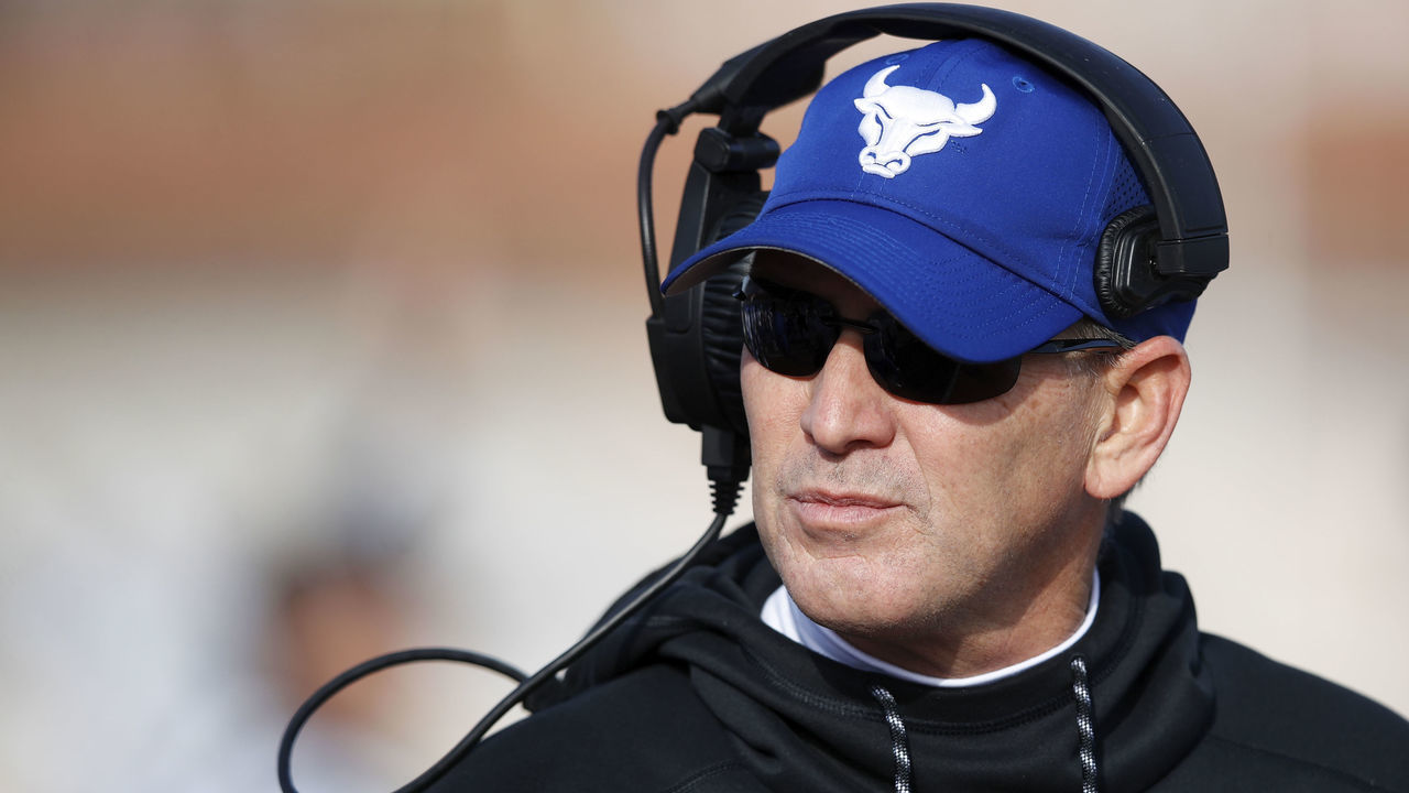 BOWLING GREEN, OH - NOVEMBER 23: Head coach Lance Leipold of the Buffalo Bulls looks on during the game against the Bowling Green Falcons at Doyt Perry Stadium on November 23, 2018 in Bowling Green, Ohio. Buffalo won 44-14.