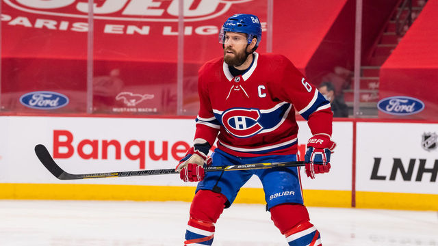 MONTREAL, QC - APRIL 28: Shea Weber (6) of the Montreal Canadiens skates during the first period of the NHL game between the Toronto Maple Leafs and the Montreal Canadiens on April 28, 2021, at the Bell Centre in Montreal, QC