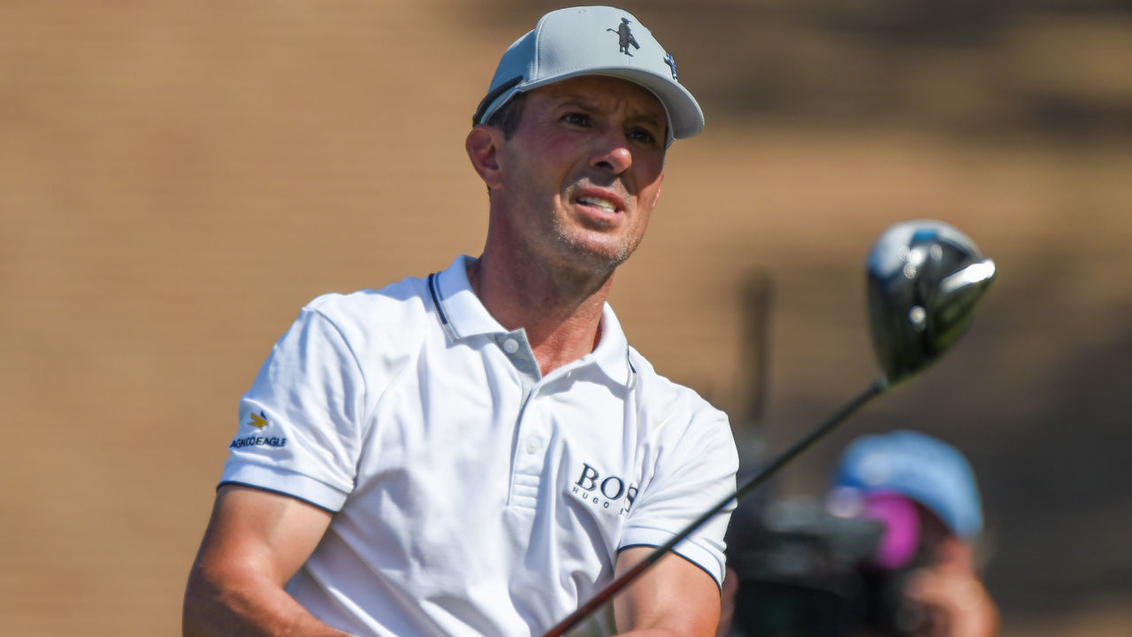 THE WOODLANDS, TX - MAY 02: Mike Weir watches his tee shot on 10 during final round of the 2021 Insperity Invitational at The Woodlands Country Club on May 2, 2021 in The Woodlands, Texas.