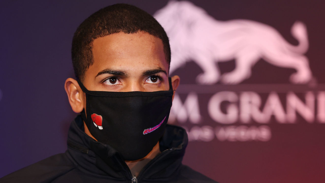 LAS VEGAS, NV - DECEMBER 10: Felix Verdejo focus during the Shakur Stevenson vs Toka Kahn Clary Press Conference at the MGM Grand Conference Center on December 10, 2020 in Las Vegas, Nevada.