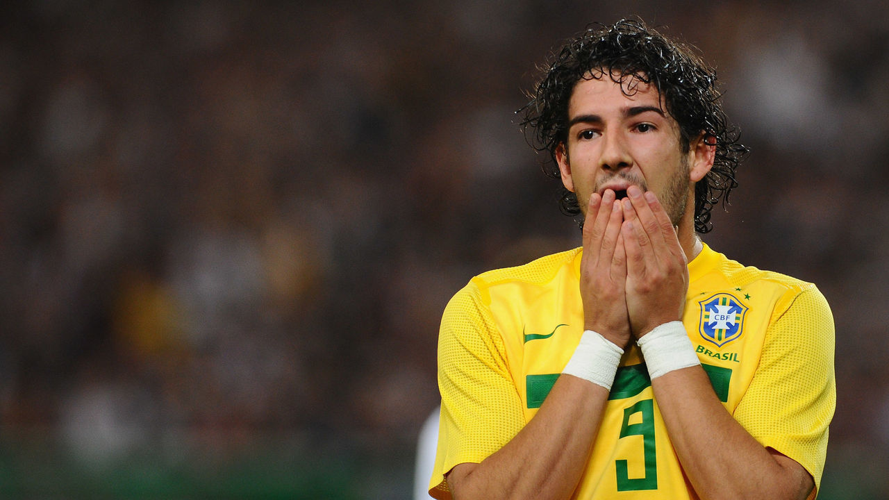 STUTTGART, GERMANY - AUGUST 10: Alexandre Silva of Brazil looks dejected after missing a chance at goal during the International Friendly match between Germany and Brazil at Mercedes-Benz Arena on August 10, 2011 in Stuttgart, Germany.