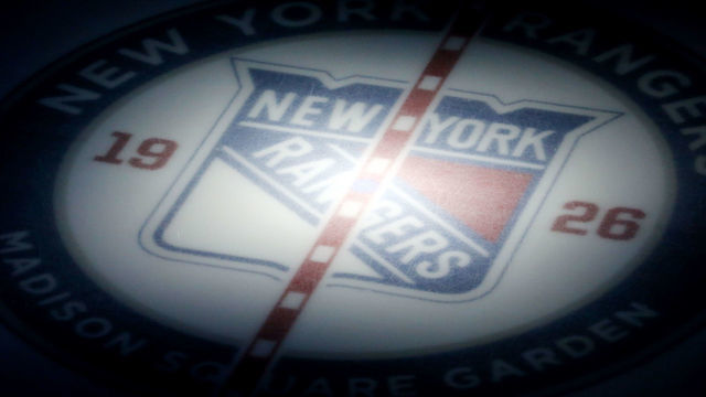 NEW YORK, NY - MAY 16: The New York Rangers logo is seen before the start of Game One of the Eastern Conference Finals against the Tampa Bay Lightning during the 2015 NHL Stanley Cup Playoffs at Madison Square Garden on May 16, 2015 in New York City.