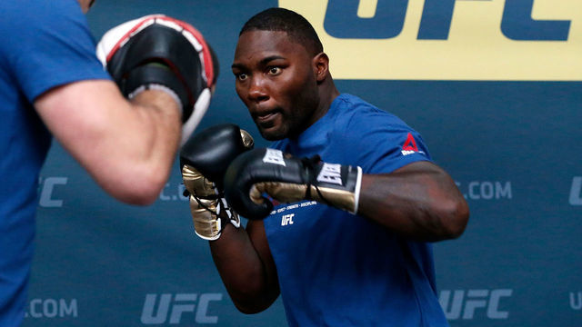 BUFFALO, NY - APRIL 06: Anthony Johnson holds an open workout for fans and media at the KeyBank Center on April 6, 2017 in Buffalo, New York.