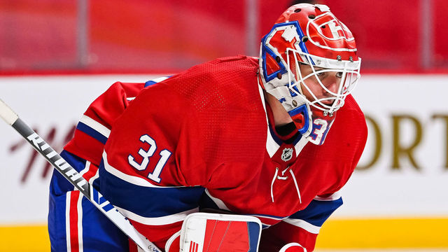 MONTREAL, QC - APRIL 17: Montreal Canadiens goalie Carey Price (31) waits for a face-off during the Ottawa Senators versus the Montreal Canadiens game on April 17, 2021, at Bell Centre in Montreal, QC