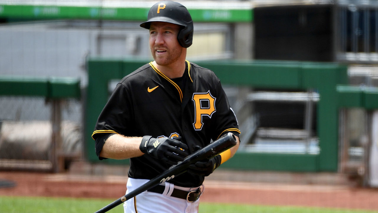 PITTSBURGH, PA - MAY 02: Todd Frazier #99 of the Pittsburgh Pirates walks back to the dugout after striking out in the first inning during the game against the St. Louis Cardinals at PNC Park on May 2, 2021 in Pittsburgh, Pennsylvania.