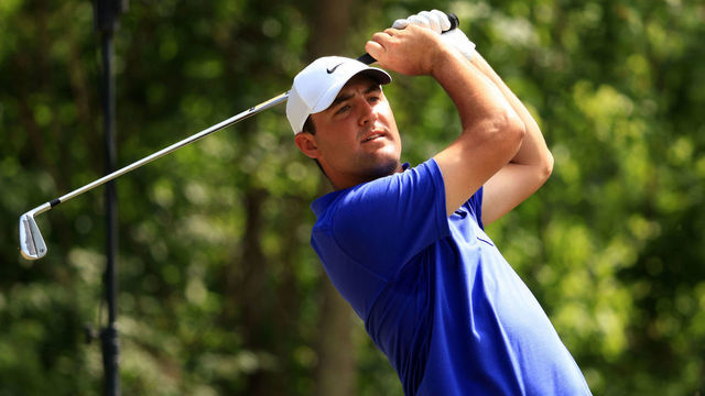 NEW ORLEANS, LOUISIANA - APRIL 24: Scottie Scheffler plays his shot from the 14th tee during the third round of the Zurich Classic of New Orleans at TPC Louisiana on April 24, 2021 in New Orleans, Louisiana.