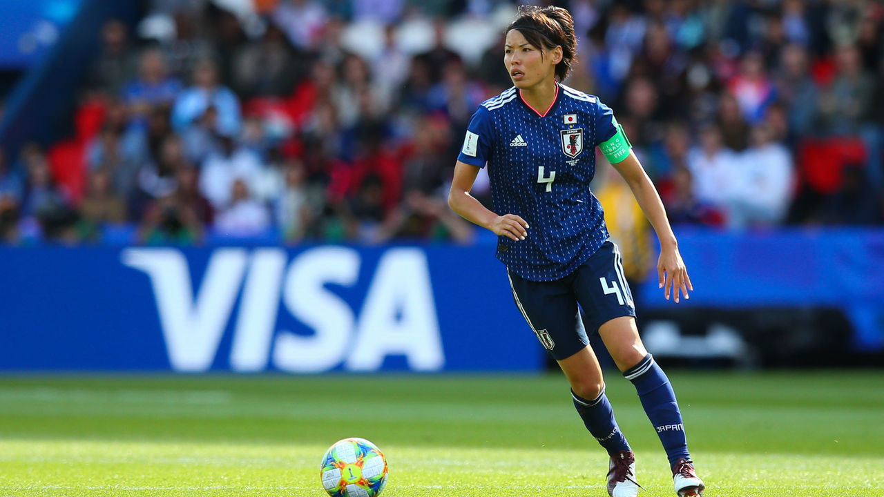 PARIS, FRANCE - JUNE 10: Saki Kumagai of Japan in action during the 2019 FIFA Women's World Cup France group D match between Argentina and Japan at Parc des Princes on June 10, 2019 in Paris, France.