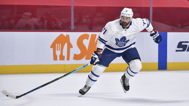 MONTREAL, QC - APRIL 28: Nick Foligno #71 of the Toronto Maple Leafs skates during the first period against the Montreal Canadiens at the Bell Centre on April 28, 2021 in Montreal, Canada. The Toronto Maple Leafs defeated the Montreal Canadiens 4-1.