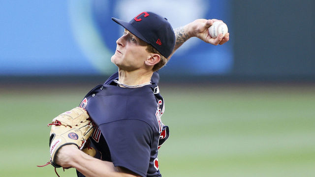 SEATTLE, WASHINGTON - MAY 13: Zach Plesac #34 of the Cleveland Indians pitches during the first inning against the Seattle Mariners at T-Mobile Park on May 13, 2021 in Seattle, Washington.