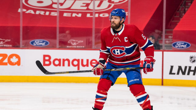 MONTREAL, QC - APRIL 28: Shea Weber (6) of the Montreal Canadiens skates during the first period of the NHL game between the Toronto Maple Leafs and the Montreal Canadiens on April 28, 2021, at the Bell Centre in Montreal, QC